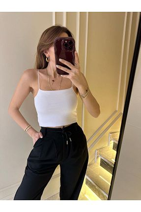 بلوز سفید زنانه بند دار Chamakh - کد 901888297