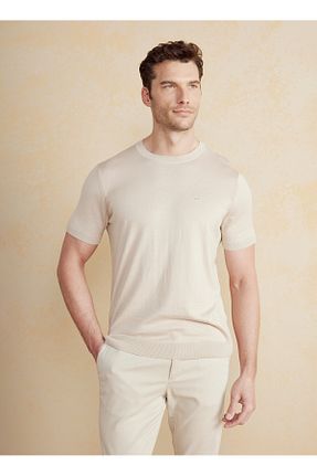 پلیور بژ مردانه یقه دوچرخه BROOKS BROTHERS - کد 926330717