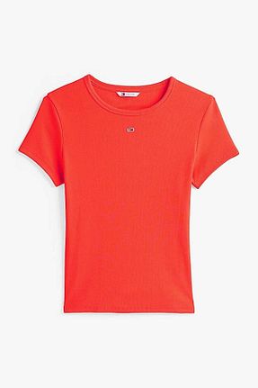 تیشرت قرمز زنانه یقه دوچرخه Tommy Hilfiger - کد 926392832