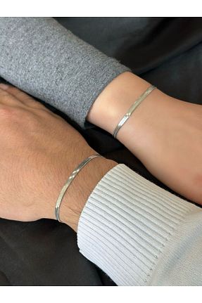 دستبند استیل (فولاد) طوسی زنانه استیل (فولاد) DMR Accessoire - کد 926327018