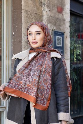 شال نارنجی زنانه پنبه ای hkpolo - کد 926328778