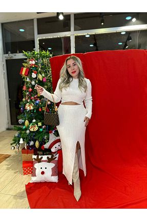 ست بالاتنه و پائین تنه نباتی زنانه تریکو gülcanla moda - کد 926332788