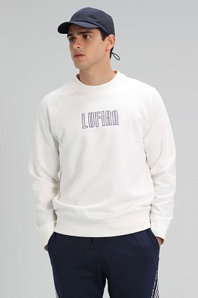 سوئیشرت سفید مردانه ساده Lufian - کد 96104165
