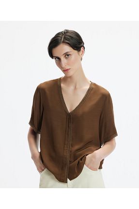 پیراهن قهوه ای زنانه رگولار Yargıcı - کد 822147727
