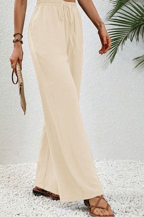 شلوار حجاب بژ زنانه مخلوط کتان Bestenur - کد 926354898