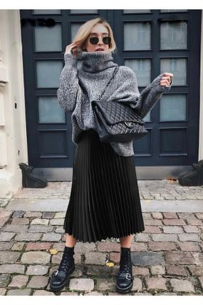 دامن مشکی زنانه بافتنی FLEX FASHION - کد 926333682