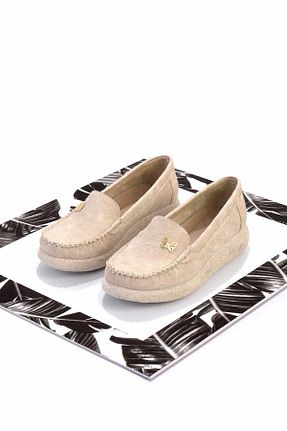 کفش لوفر بژ زنانه چرم مصنوعی Bambi - کد 814959194