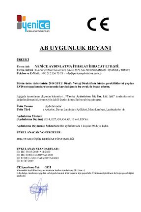 لوستر آبی آلومینیوم YENİCE AYDINLATMA - کد 855242623