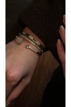 دستبند استیل (فولاد) زرد زنانه استیل (فولاد) GZD ATELIER - کد 926363710