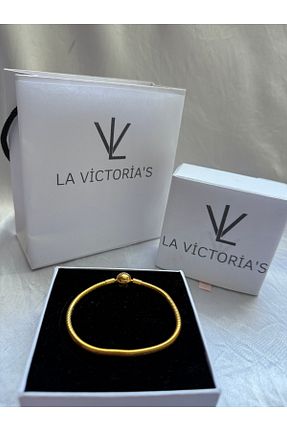 دستبند نقره زرد زنانه 925 عیار la victorias - کد 926371011