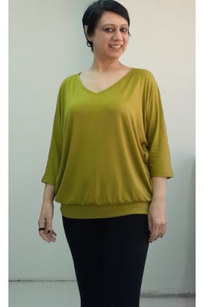تیشرت سایز بزرگ سبز زنانه سایز بزرگ Mertcan Butik - کد 926376407