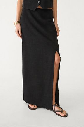 دامن مشکی زنانه ویسکون Stradivarius - کد 926376908