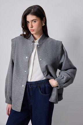 کت حجاب طوسی زنانه اورسایز Touche Prive - کد 926375975