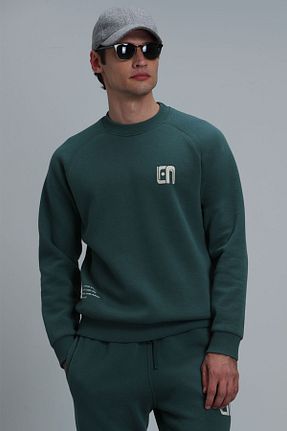 سوئیشرت سبز مردانه چاپی Lufian - کد 758738648