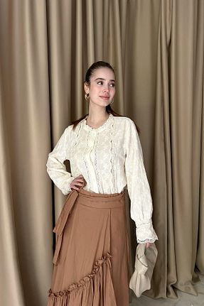 پیراهن نباتی زنانه رگولار lizge giyim - کد 926379789