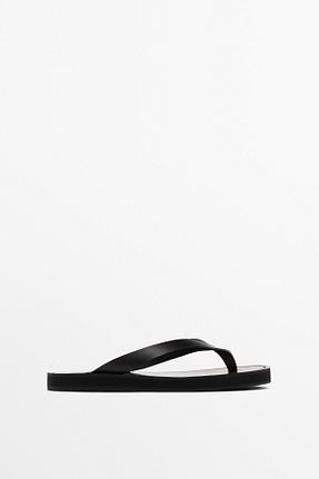 صندل مشکی زنانه پاشنه تخت Massimo Dutti - کد 926375993