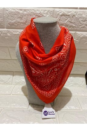 دستمال گردن نارنجی زنانه پنبه ای sema aksesuar - کد 680069049