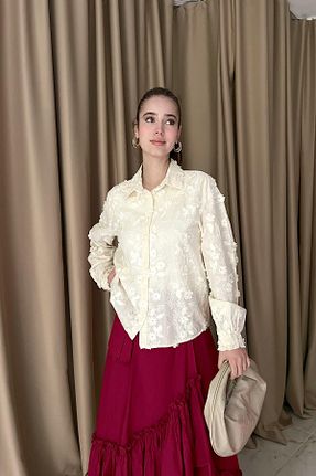 پیراهن نباتی زنانه رگولار lizge giyim - کد 926379722