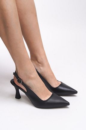 کفش پاشنه بلند کلاسیک مشکی زنانه چرم مصنوعی Riccon - کد 926390282