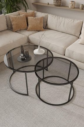 میز جلو مبلی مشکی فلزی Dekoport - کد 665731608
