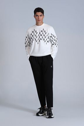 سوئیشرت سفید مردانه ساده Lufian - کد 877503286