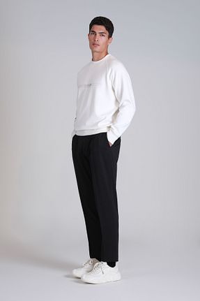 سوئیشرت سفید مردانه نقش دار / کار شده Lufian - کد 858805535