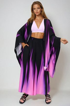 ست بالاتنه و پائین تنه بنفش زنانه بافتنی VAGGON - کد 926425777
