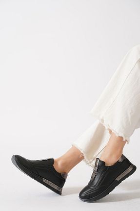 کفش اسنیکر مشکی زنانه چرم Moda Pie - کد 926583007
