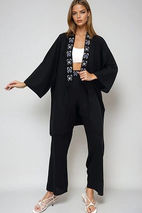 ست بالاتنه و پائین تنه مشکی زنانه بافتنی VAGGON - کد 926426128