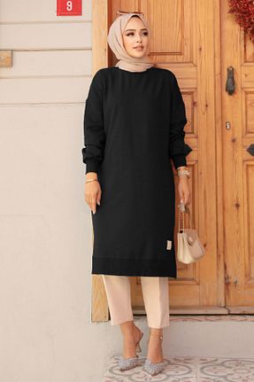 تونیک حجاب مشکی زنانه پنبه ای Neva Style - کد 865710083