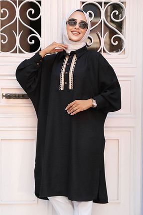 تونیک حجاب مشکی زنانه پلی استر Neva Style - کد 799683590