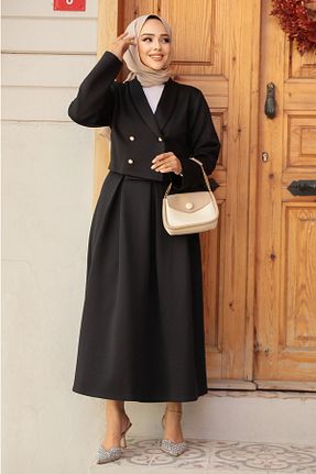 ست بالاتنه و پائین تنه حجاب مشکی زنانه رگولار Neva Style - کد 854836087
