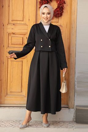 ست بالاتنه و پائین تنه حجاب مشکی زنانه رگولار Neva Style - کد 854836087