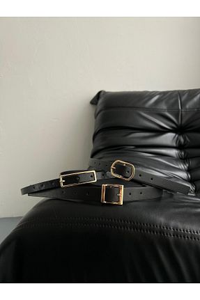 کمربند مشکی زنانه چرم مصنوعی coaksco - کد 926486810