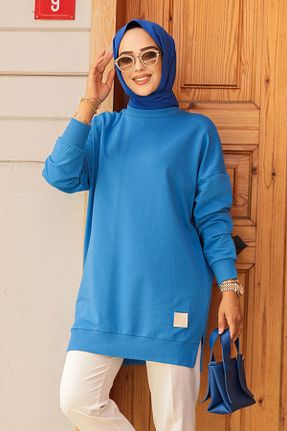 تونیک حجاب آبی زنانه پنبه ای Neva Style - کد 849399098