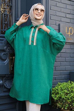 تونیک حجاب سبز زنانه پلی استر Neva Style - کد 799683521