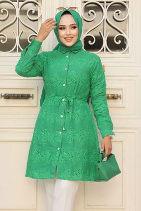 تونیک حجاب سبز زنانه پلی استر Neva Style - کد 844184418
