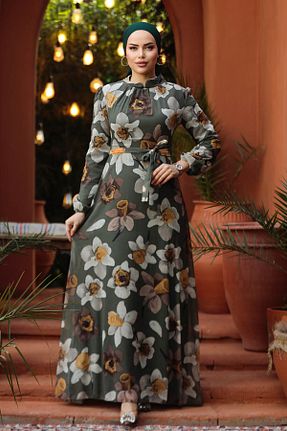 لباس حجاب خاکی زنانه رگولار Neva Style - کد 676948292