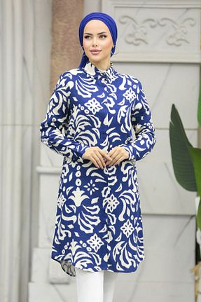 تونیک حجاب سرمه ای زنانه %100 پنبه Neva Style - کد 799650537