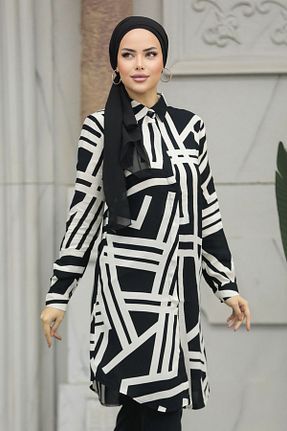 تونیک حجاب مشکی زنانه %100 پنبه Neva Style - کد 799650512
