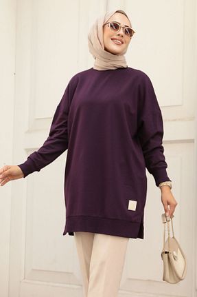 تونیک حجاب بنفش زنانه پنبه ای Neva Style - کد 849399066