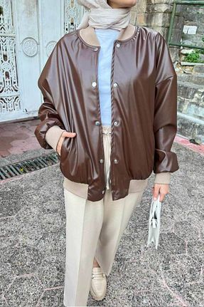 کت حجاب قهوه ای زنانه رگولار Neva Style - کد 788255270