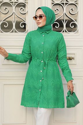 تونیک حجاب سبز زنانه پلی استر Neva Style - کد 844184418