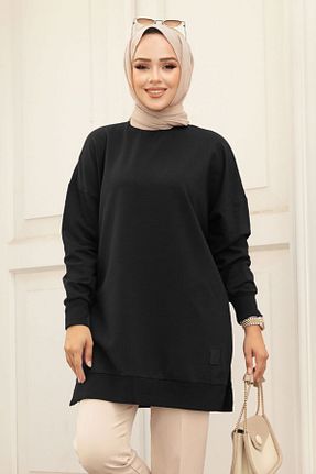 تونیک حجاب مشکی زنانه پنبه ای Neva Style - کد 849399053
