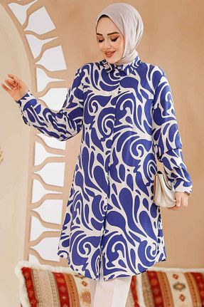 تونیک حجاب سرمه ای زنانه پلی استر Neva Style - کد 888411020