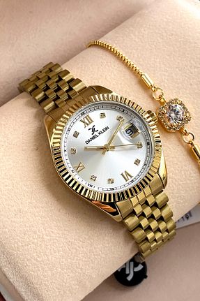 ساعت مچی طلائی زنانه 31-35 میلی متر Daniel Klein - کد 260995568