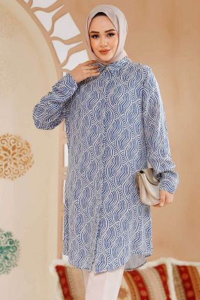 تونیک حجاب سرمه ای زنانه بافتنی Neva Style - کد 888411105