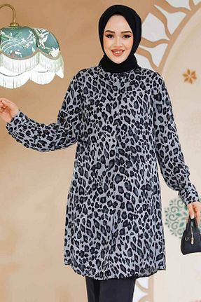 تونیک حجاب طوسی زنانه بافتنی Neva Style - کد 888410971