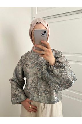 کت متالیک زنانه گشاد Ahel Tasarım - کد 926516124