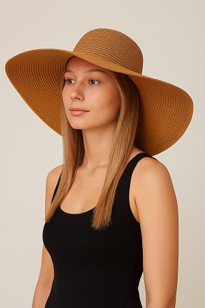 کلاه قهوه ای زنانه حصیر derikem - کد 926516346